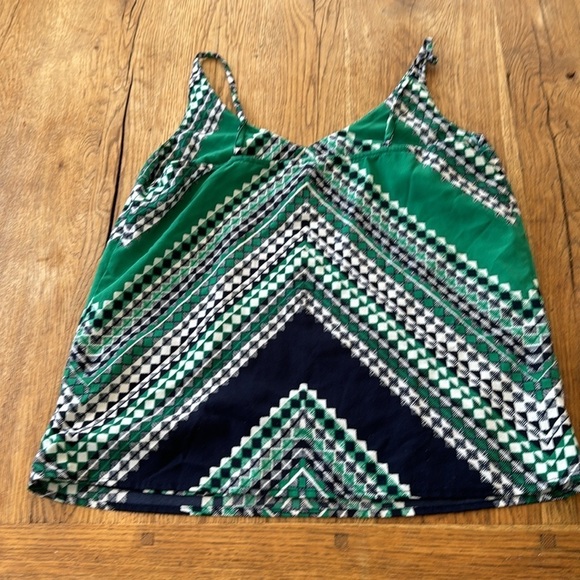 BANANA REPUBLIC GREEN AND NAVY TANK DIAMONDS - Picture 3 of 7